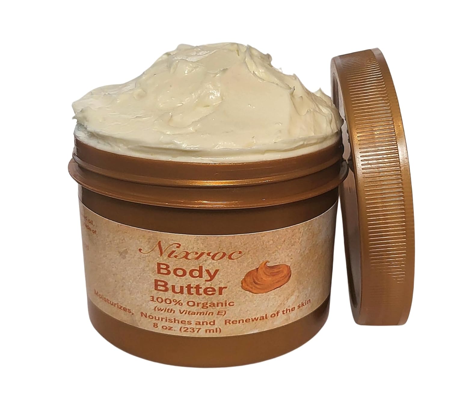 Organic Body Butter,100% Organic, 100% Pure, 100% Natural Skin Moisturizer For Face, Body & Hair & Soften Dry Skin. Vitamin E Body Butter for Women & Men