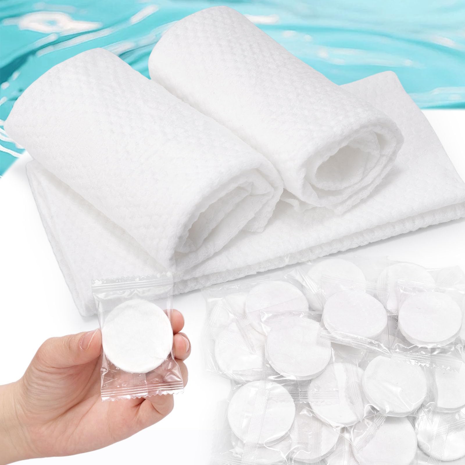 Kare & Kind 10 sztuk skompresowanych ręczników - miękkie bawełniane ściereczki do podróży, sportu, na kemping, do domu, salonu, hoteli - bezzapachowe ręczniki bez chemikaliów - do użytku na twarzy i