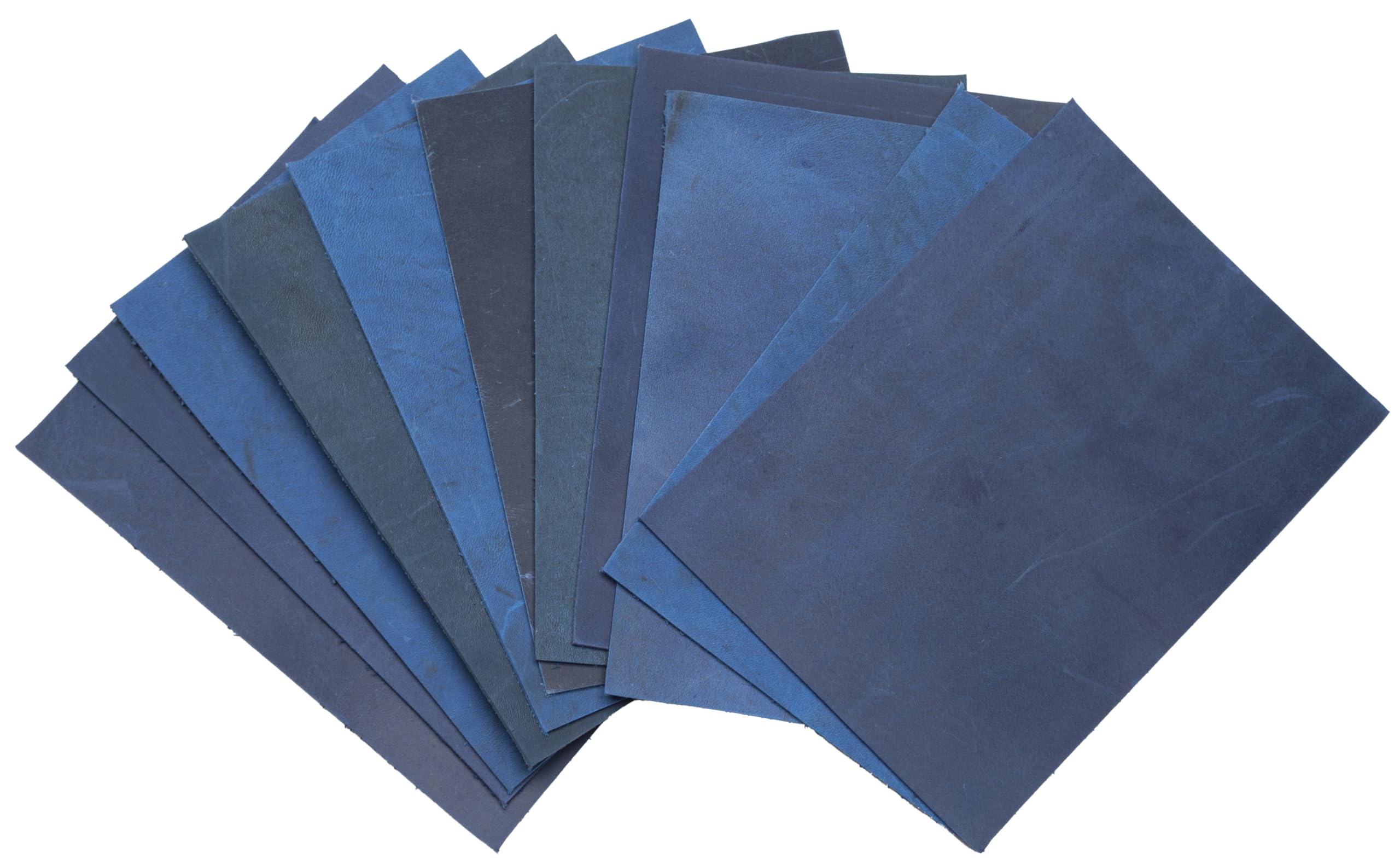 Pelle bovina 1,7 mm di spessore Pull-Up Crazy Horse - Fogli in vera pelle per fai da te, colori assortiti (blu, A6 (105 x 148 mm)