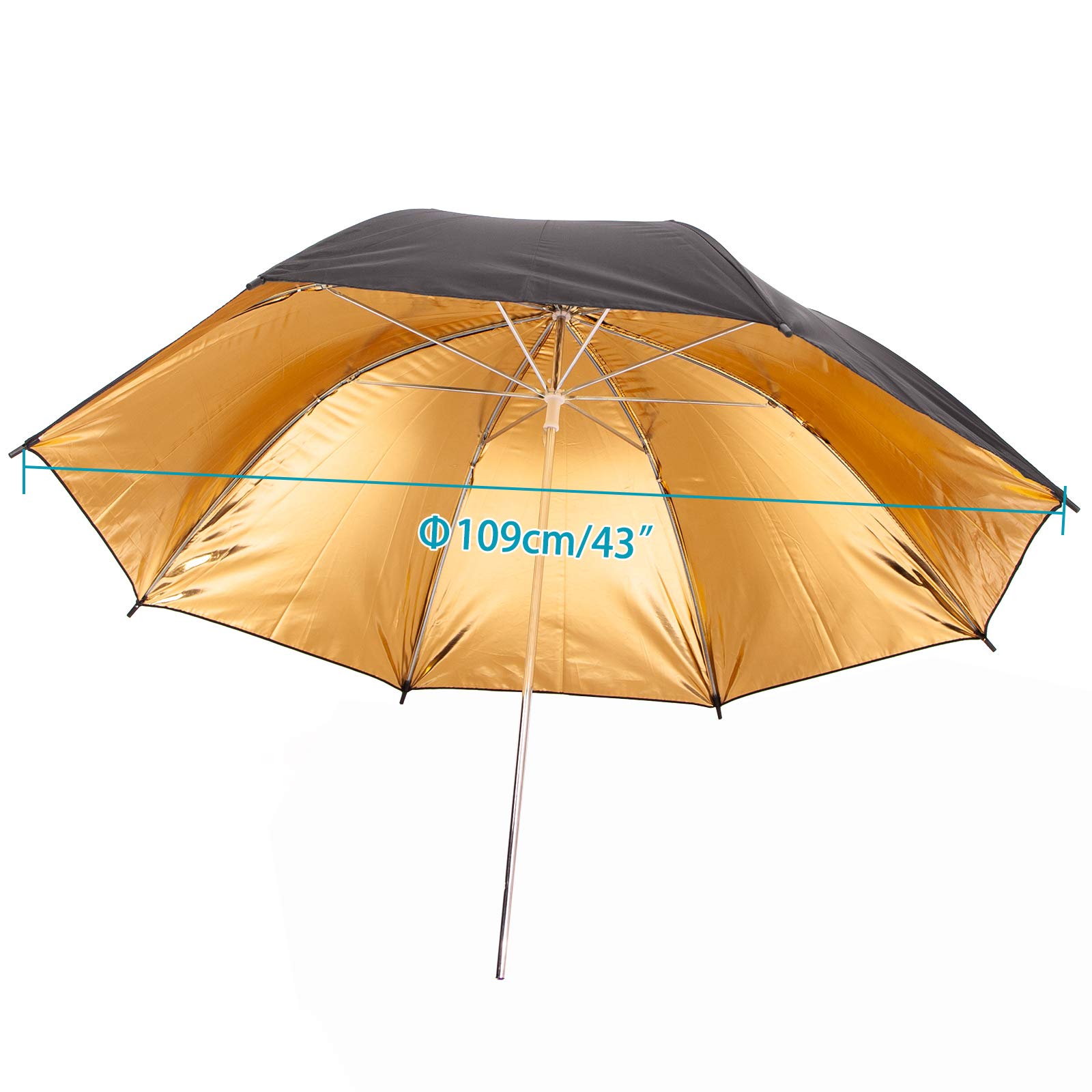 Photo Studio 109 cm złoty czarny parasol, odblaskowy, fotografia błyskowa parasol do nagrywania zdjęć w studiu wideo