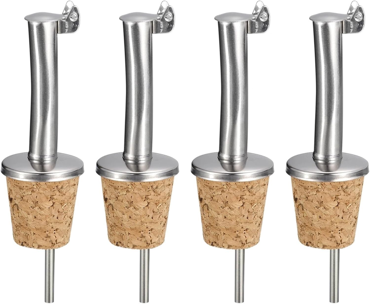 Silicone Wine Stoppers, 30pcs Stainless Steel Bottle Pourers Auto Flip Oil Spout Cork Design For Pours Liquid For Keeping Wine Champagne Fresh