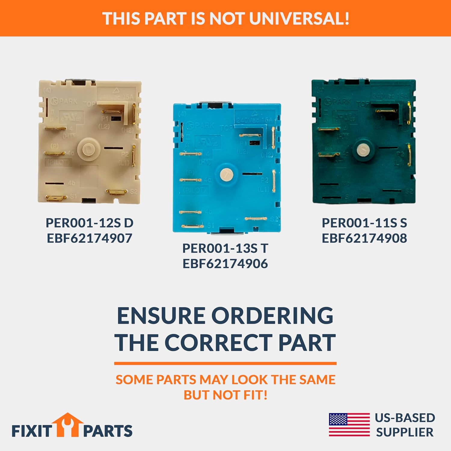 US-Based Supplier - PER001-12LG D PER001-12S D EBF62174907 EBF62174902 EBF62174904 Range Switch Rotary Fits for LG - Replace Part Numbers AP7225541 PS17631122 EAP17631122