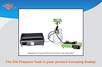 Vista 12 de Flame King 3LB - Cilindro de tanque de propano de acero vacío de 3 libras con manómetro y válvulas OPD para parrillas y barbacoas, camping, pesca