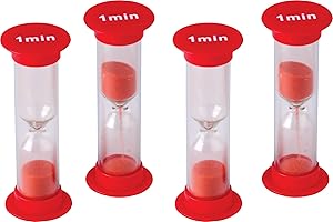 Durably Designed 1 Minute Sand Timers 4-Pack: Perfect for Time Management, Classroom...