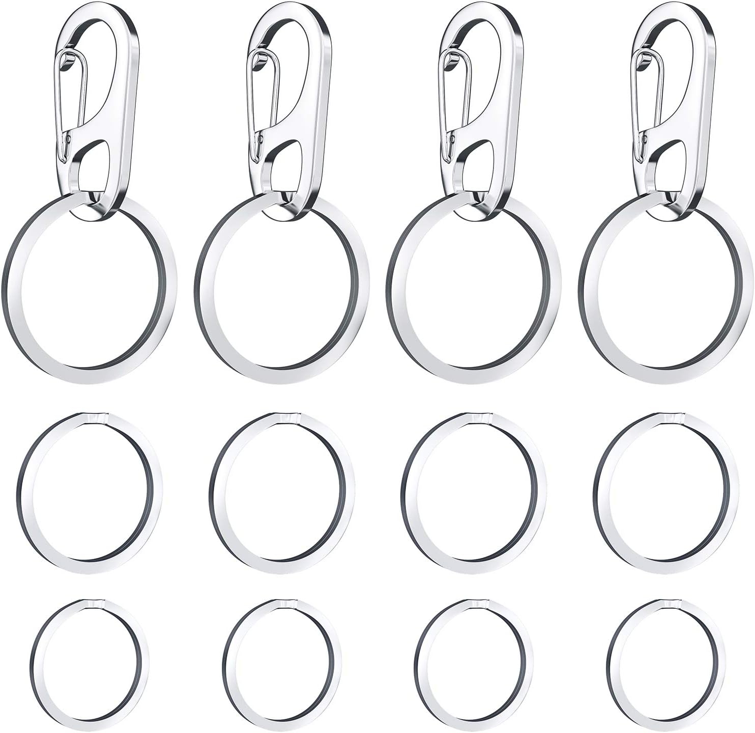 4 Pack Dog Tag Clips, Easy Change Pet ID Tag Holders with Rings for Dogs and Cats & Collars and Harnesses