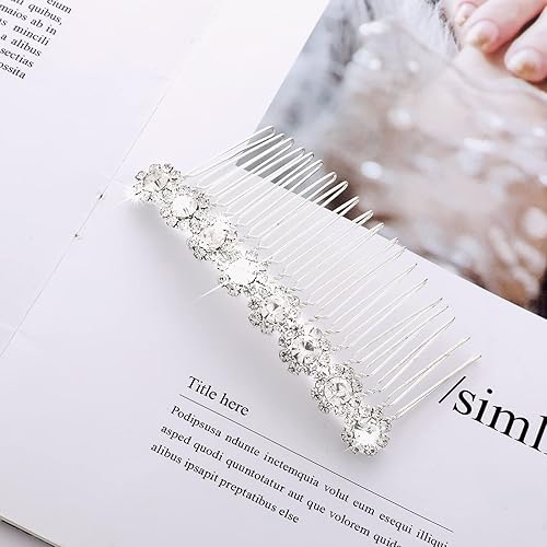 Miniatura 7 de 4 peines para el cabello con diamantes de imitación, piezas de pelo de boda, peine de pelo de novia, peine lateral, pinzas para el cabello,