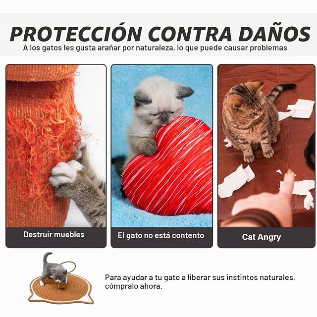 Foto 7 de 8 de Alfombra Rascador Gatos Rascadores Protector Arañazo