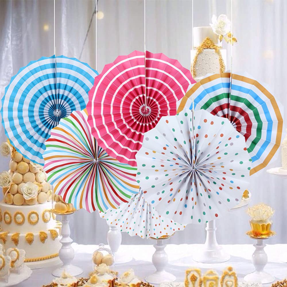 12 Bunte Papierfächer-Girlanden Boho – 20/30/40 Cm, Für Wanddeko, Klassenzimmer & Party