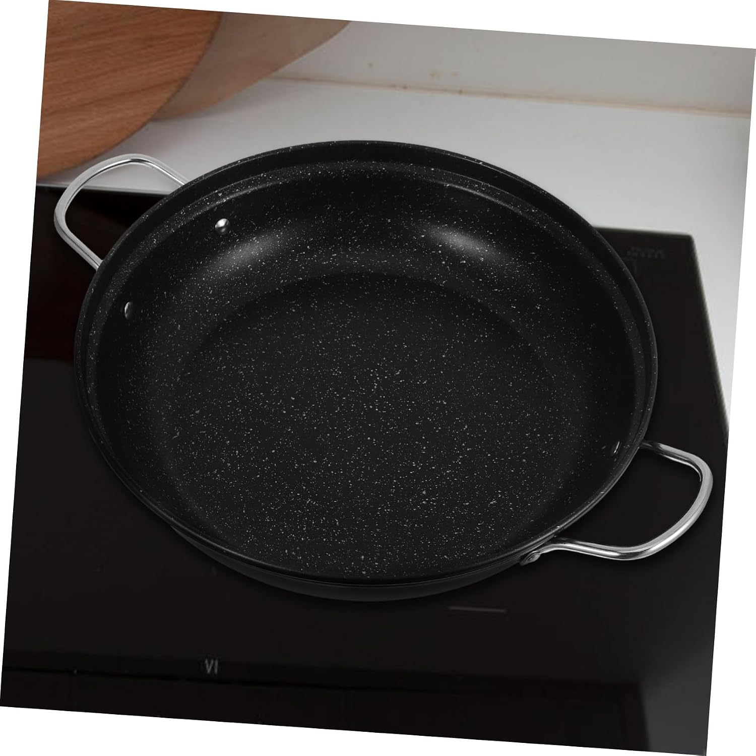SECFOU Stainless Steel Korean Hot Pot Wok Heat-resistant Cooking Pan for Family Gatherings Metal Design for Even Cooking and Stirring