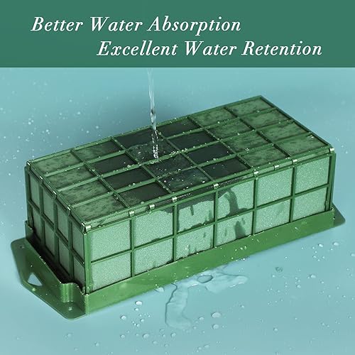 Miniatura 4 de Jaula de espuma floral para flores frescas y artificiales, 2 bloques de espuma florales húmedos y secos para bodas, cumpleaños y decoraciones de