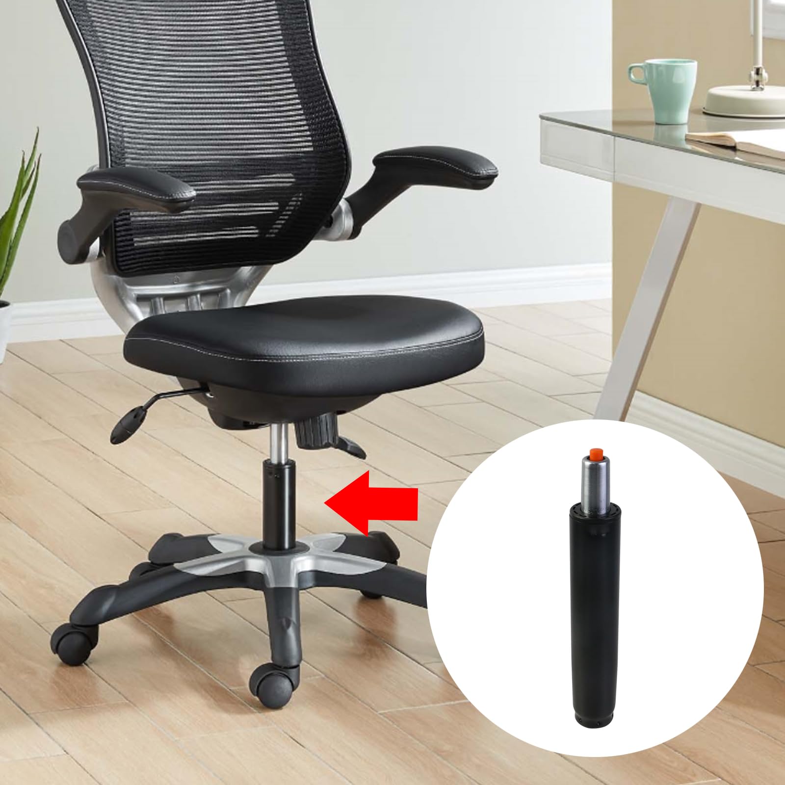 Amazon.com: UTALIND Pistón neumático para silla de oficina, cilindro de  elevación hidráulico negro para sillas de juegos, 5.5 pulgadas : Productos  de Oficina