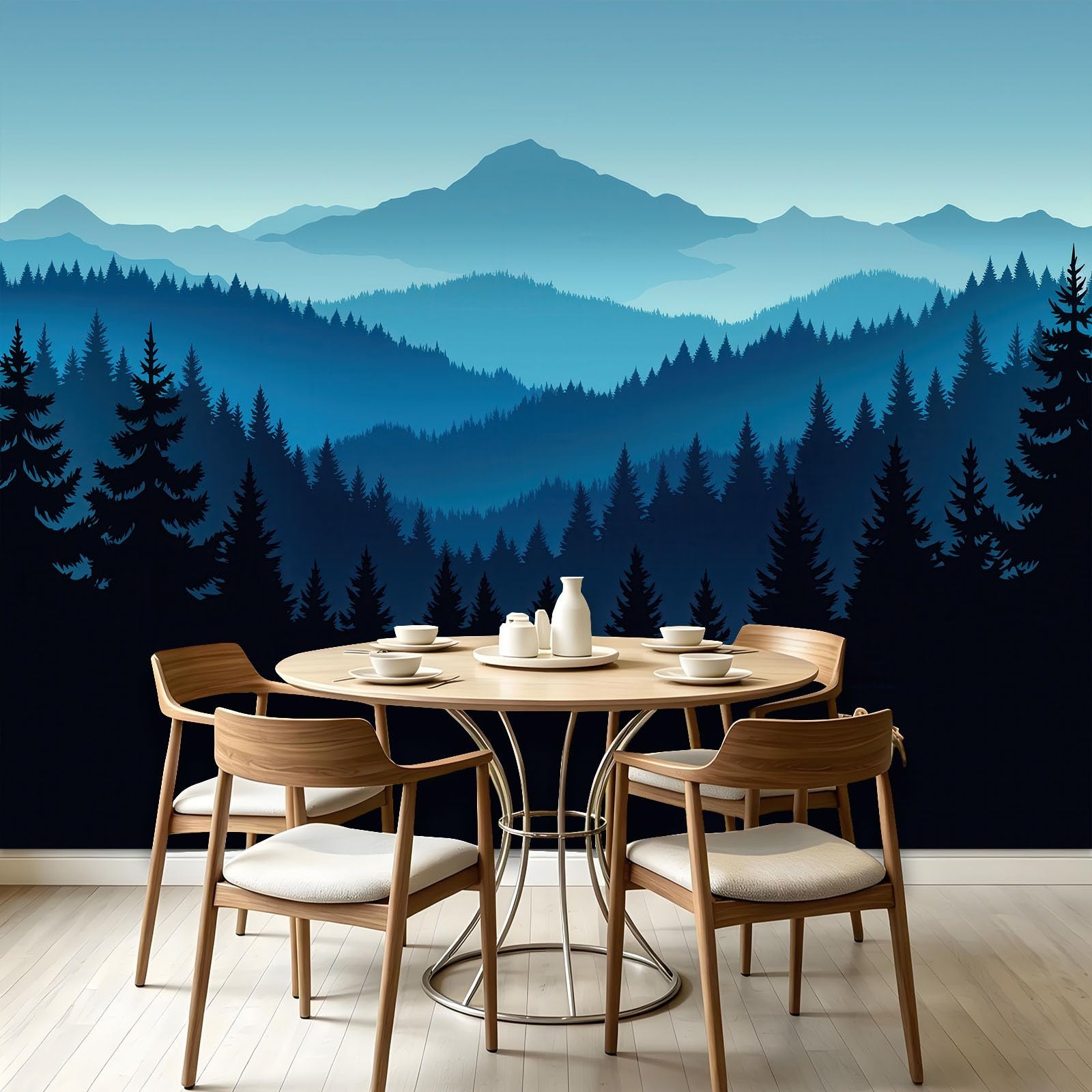 Générique Tapeta las góra mgiełka 350 x 256 cm plakat olbrzymi fototapeta 3D, otulająca fototapeta, tapeta z włókniny freskowej do salonu, sypialni i kuchni