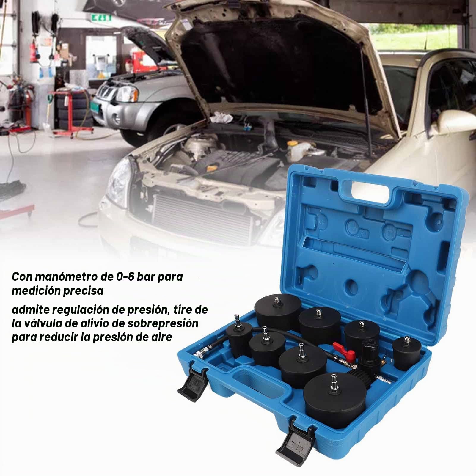 Probador de Fugas de Refuerzo del Turbocompresor, 9 Piezas Probador de Fugas del Turbo Kit de Prueba de Fugas de Refuerzo de Presión de Aire del Turbocompresor con