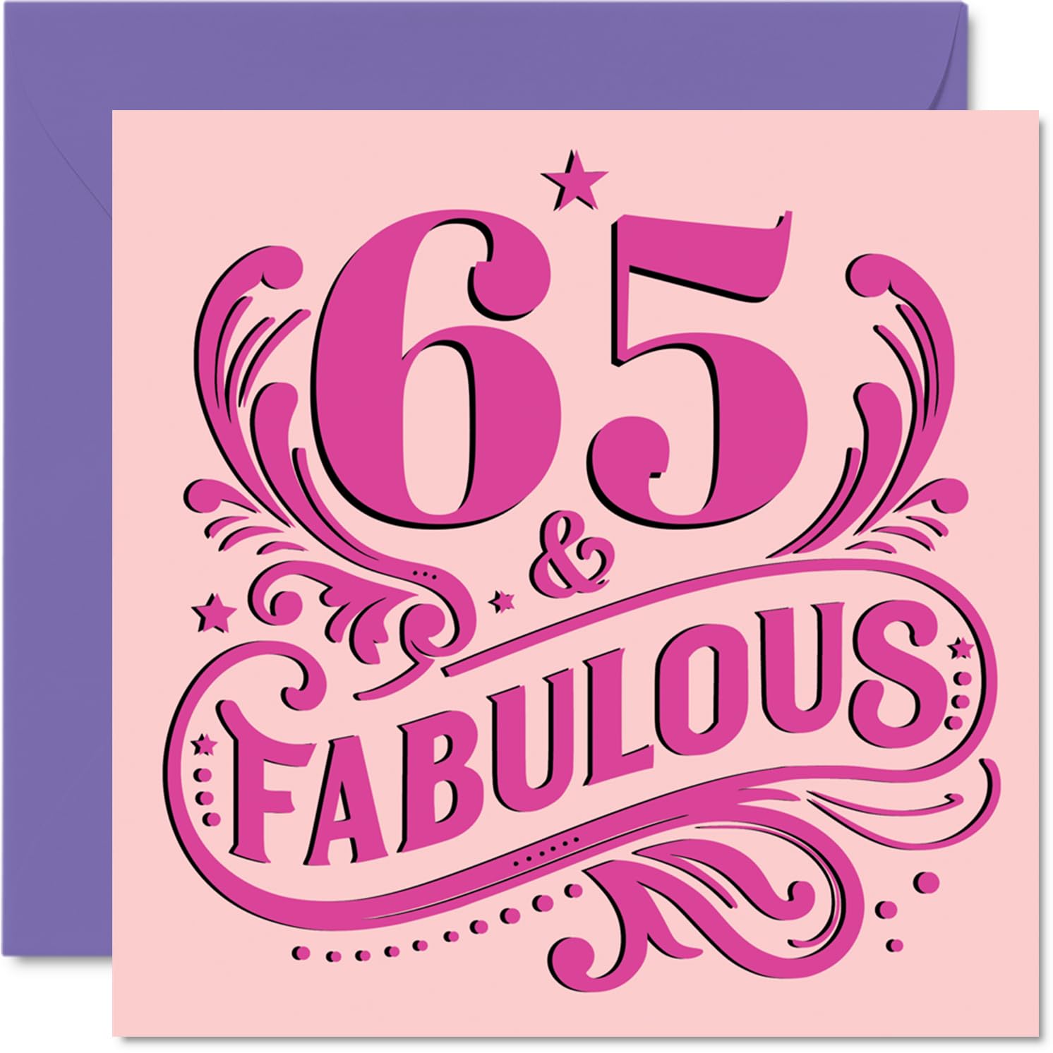 65th Birthday Cards for Women - Fabulous - Happy Birthday Card for 65 Year Old Woman Friend Sister Cousin Neighbour, 145mm Bday Greeting Cards