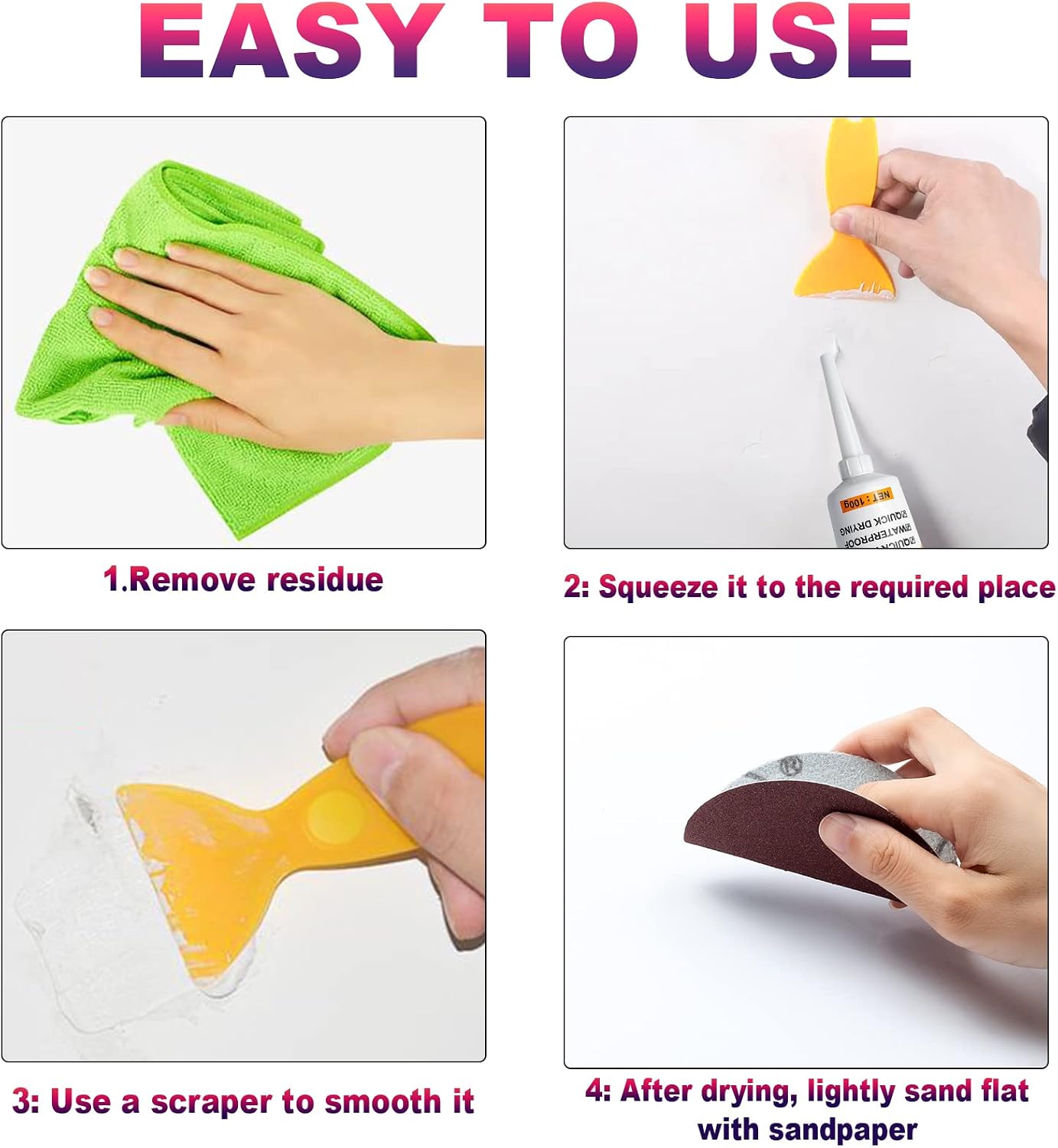 Drywall Patch Repair Kit with Scraper, Wall Repair Kit Wall Mending Agent Quick and Easy Solution to Fill The Holes for Home Wall (1 Pack)