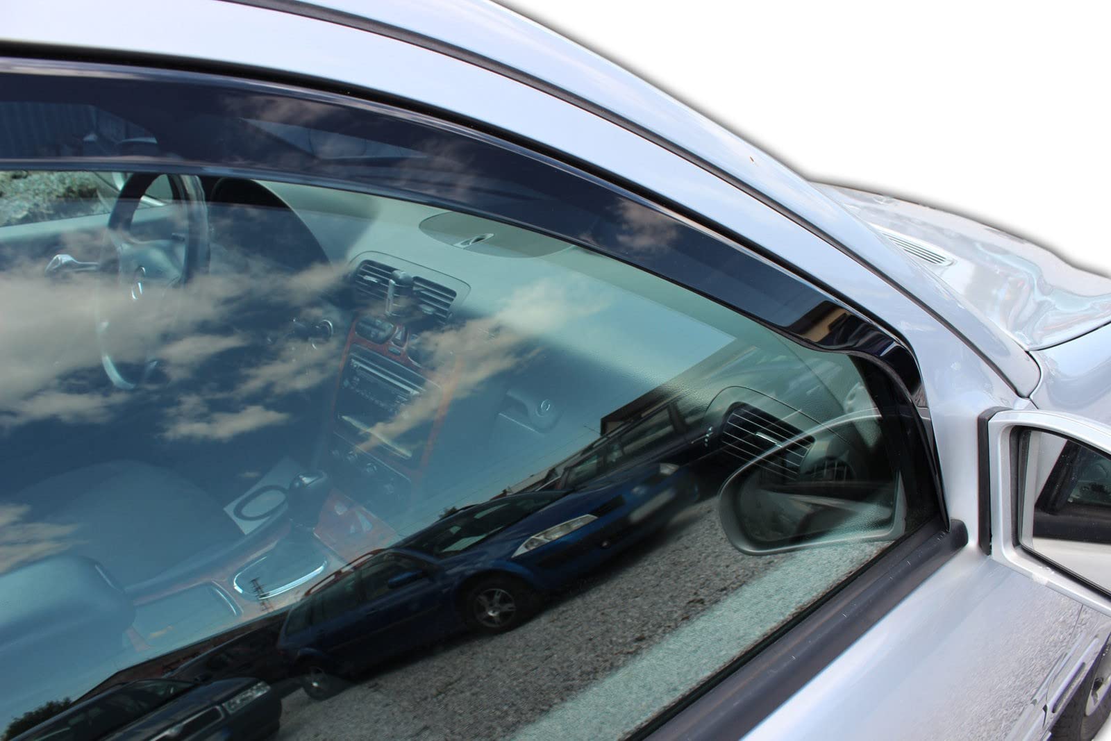 J&J AUTOMOTIVE Windabweiser passend für Mercedes C Klasse S203 2000-2007 4tlg, Heko Regenabweiser Vorne Hinten Getönt Dunkel Passform