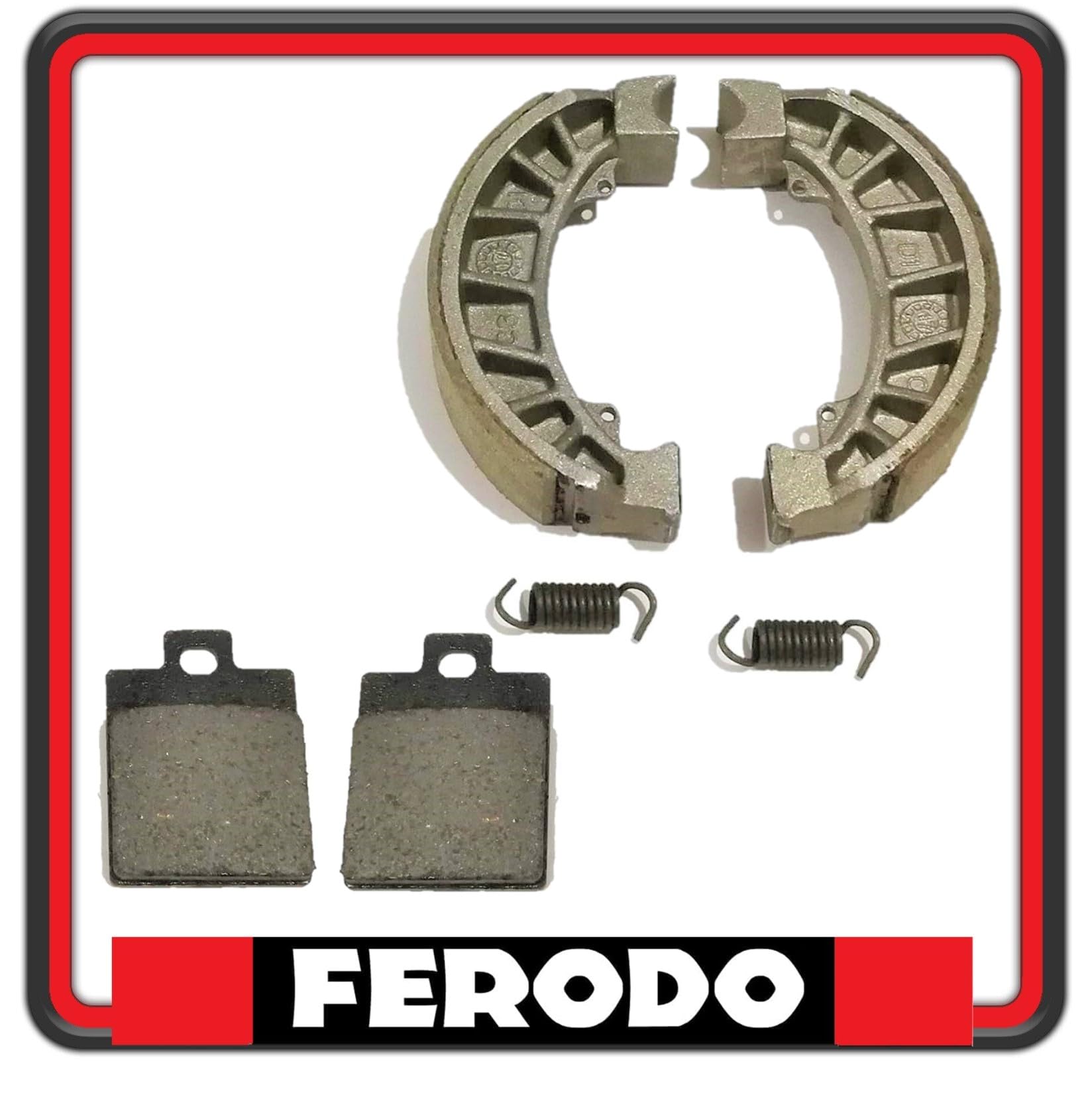 KIT PASTIGLIE + GANASCE FRENO FRENI FERODO PER PIAGGIO VESPA LX 50 2T - VESPA LX 50 4T - VESPA LXV 50 FINO AL 2009 - VESPA LX 150 - FDB2057 - FSB938