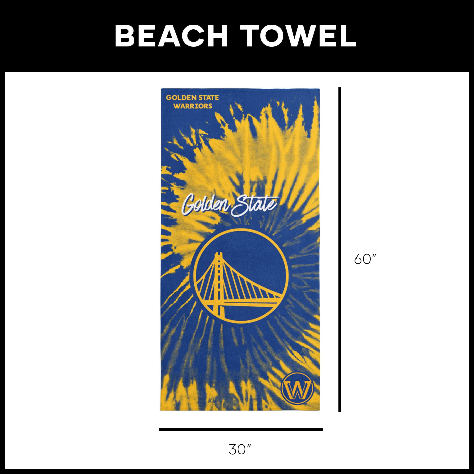 Northwest The Company NBA Golden State Warriors Toalla de Playa, 76,2 cm x 152,4 cm, Legado psicodélico