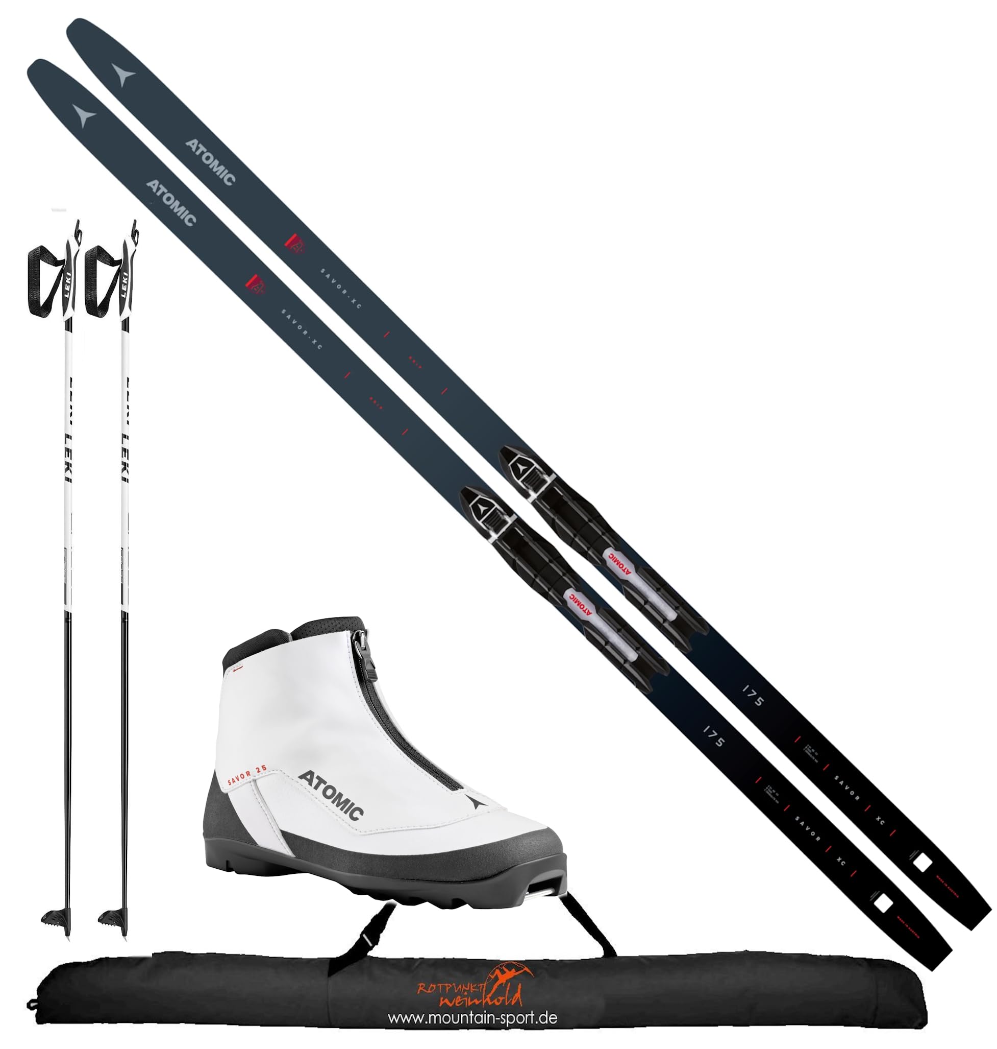 Atomic Langlaufski Set Savor XC Grip 175 cm - 25/26 Ski+Bindung+Schuhe Women+ Stöcke+Skisack