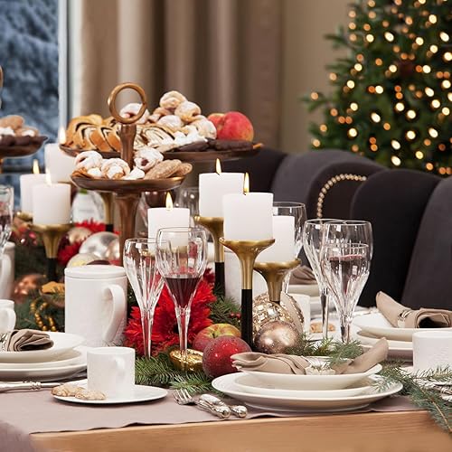 Miniatura 10 de Velas de pilar beige de 2 x 3 pulgadas, color amarillento, sin perfume, sin goteo, velas cilíndricas de 24 horas para mesas de cena, bodas, fiestas,