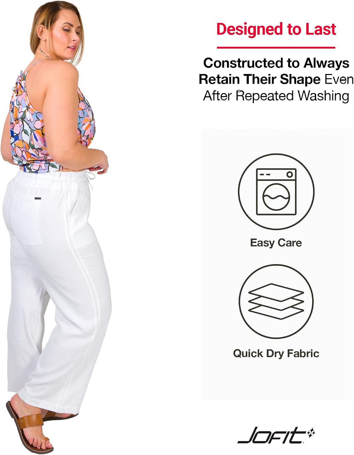 Jofit Apparel Women's Athletic Clothing Passport Pant for Golf & Tennis, Size X-Small, White