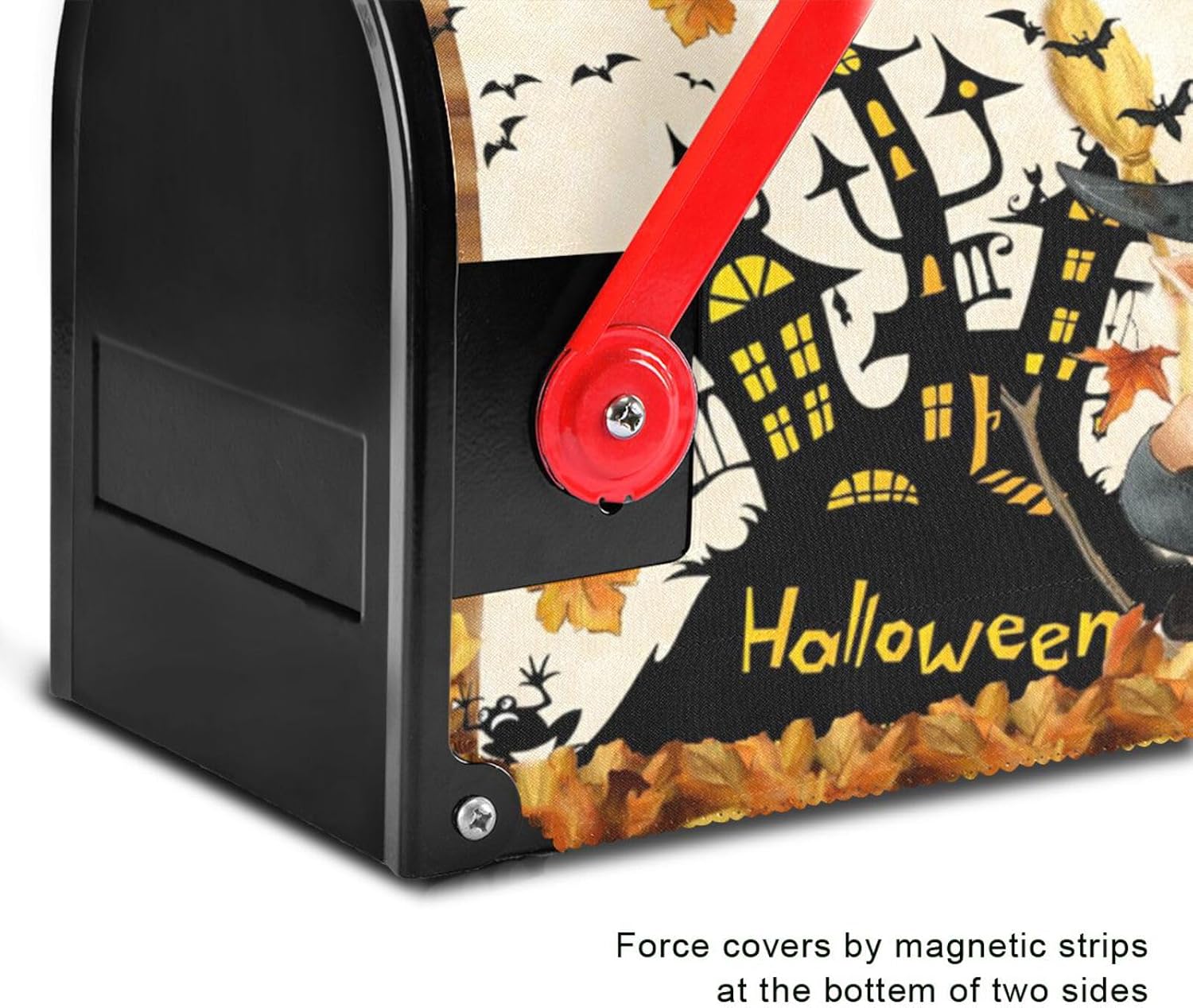 Wusikd Halloween Gnome Mailbox Cover Magnetic Standard Size Cat Pumpkin Mailbox Covers Letter Post Box Cover Wrap Decoration Welcome Home Garden Outdoor 21" Lx 18" W