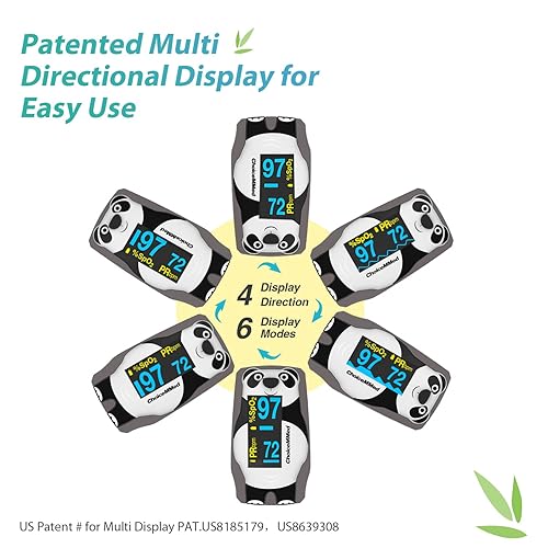 Miniatura 3 de CHOICEMMED OLED Panda - Oxímetro de pulso pediátrico para niños, oxímetro de pulso SP02 para niños, monitor de saturación de oxígeno en sangre para