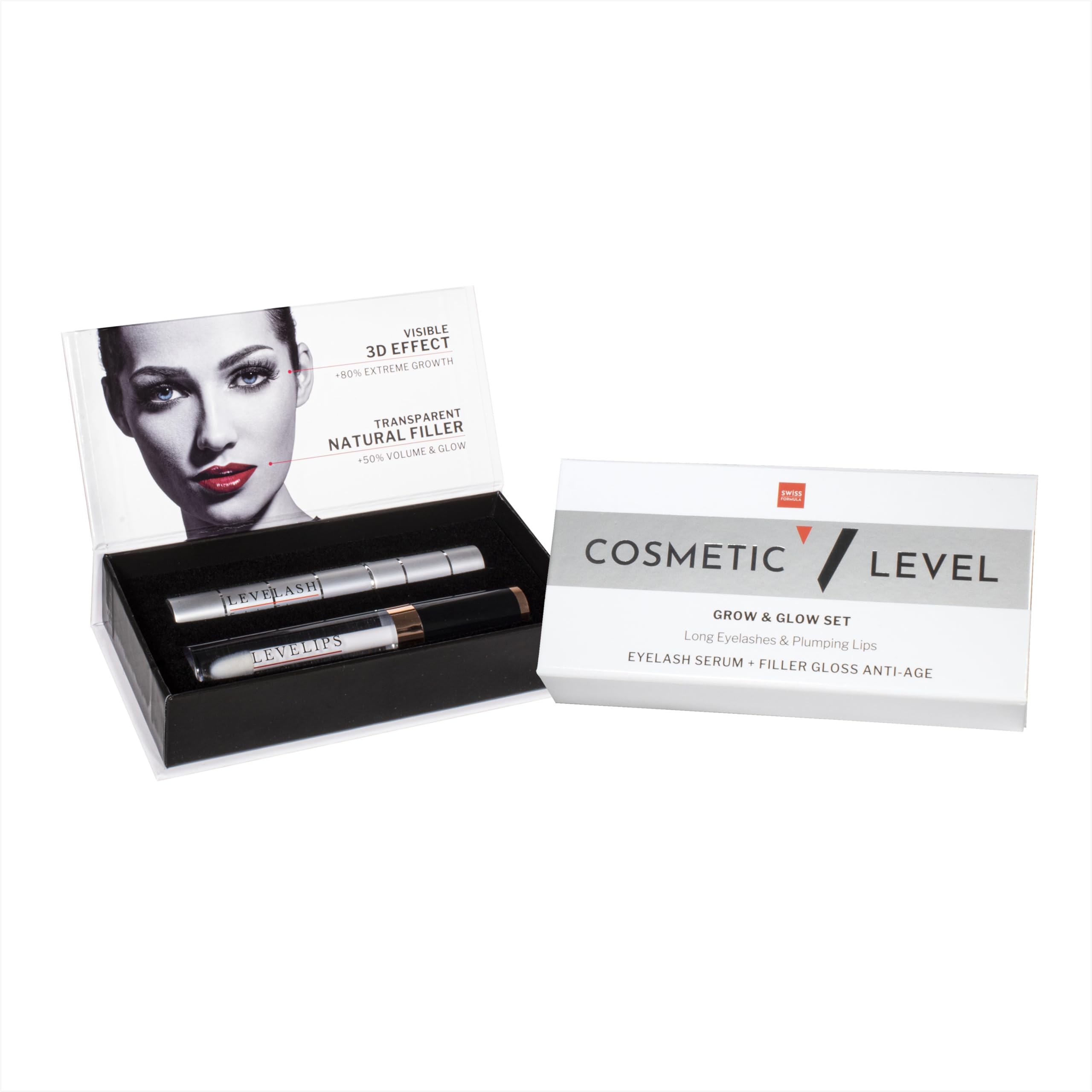 GROW & GLOW SET, EYELASH SERUM + FILLER GLOSS ANTI-AGE, LONG EYELASHES & PLUMPING LIPS, SET EDIZIONE LIMITATA