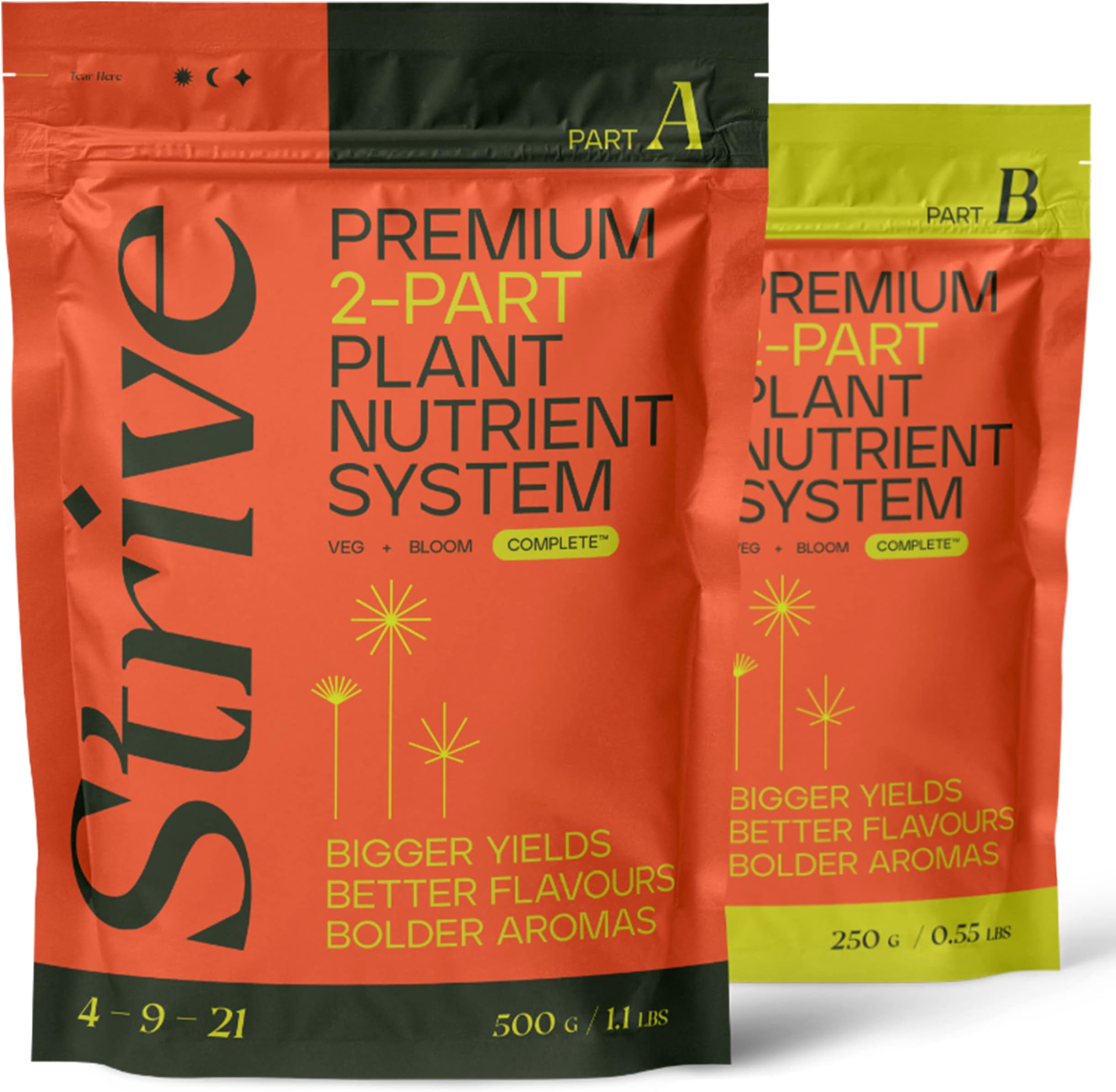 Strive Fertilizer Starter Kit Combo - Veg + Bloom General Hydroponic Nutrients - Indoor, Outdoor and Soil Growing Plant Food - Booster for Vegetables, Succulents, Flowers