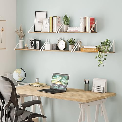 Miniatura 7 de Wallniture Bora - Estantes flotantes de 24 x 6 pulgadas para decoración de pared, estantería, sala de estar, estantes de baño, estante flotante de