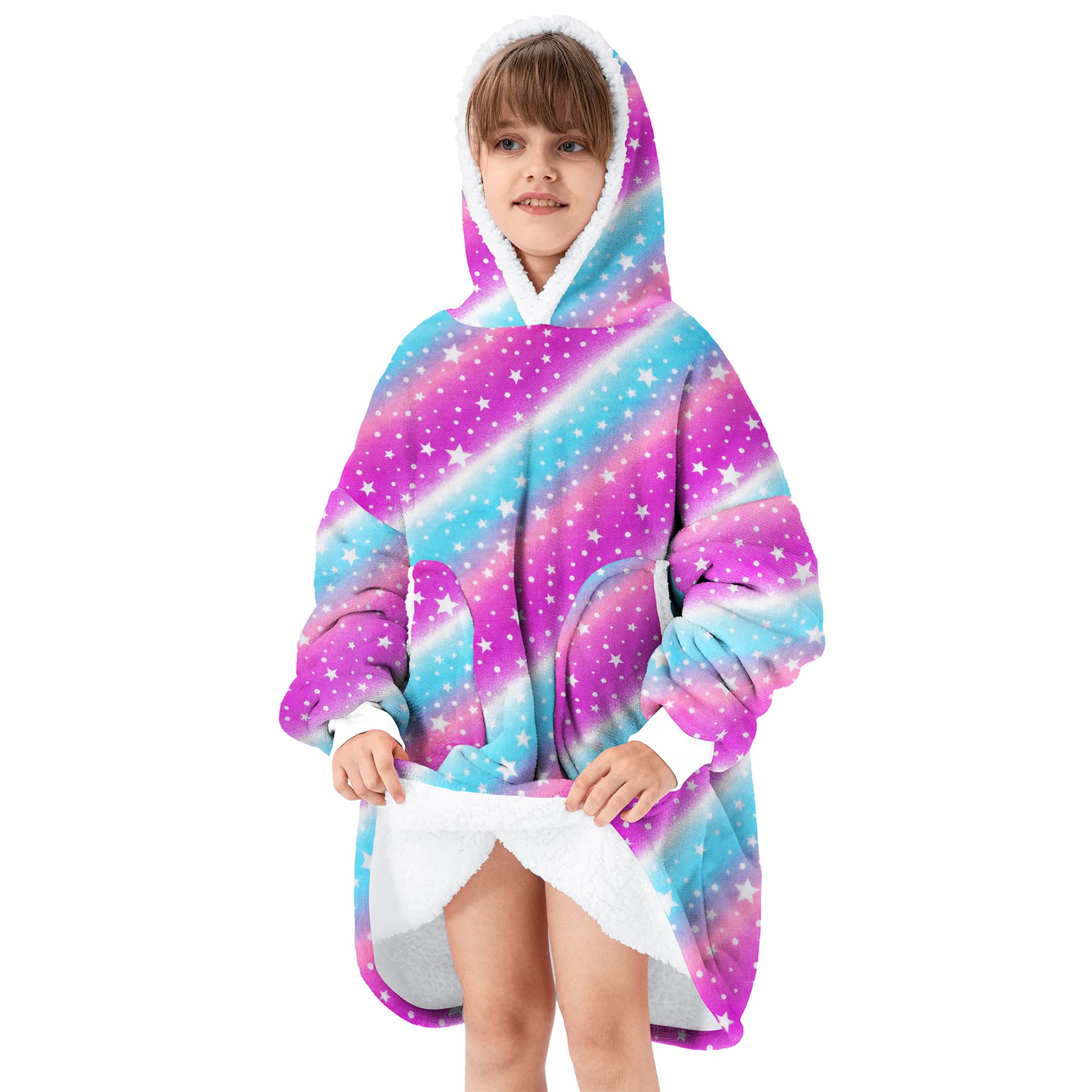 Zando Blanket Hoodie Wearable Blanket Kids and Adult Gift Comfy Blanket Hoodie Oversized Sweatshirt Sherpa Fleece
