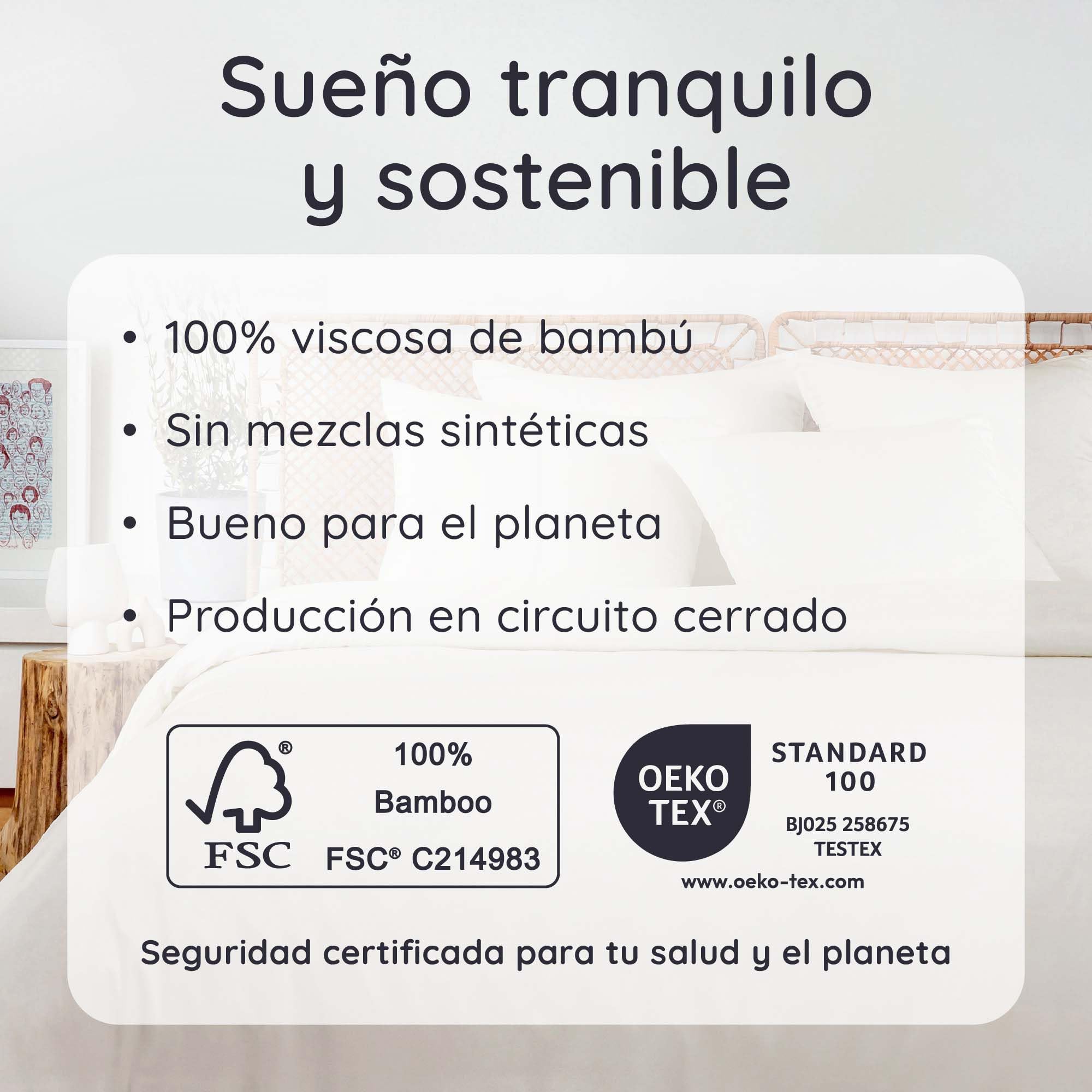 Bambaw Sábana Encimera Bambu Cama 150/160, 240x290 cm, Sabanas Fria para el Verano, Sabana Encimera Termica Refrescante, Ropa de Cama Bambu Suave, Antialérgica y Elegante (Beige)