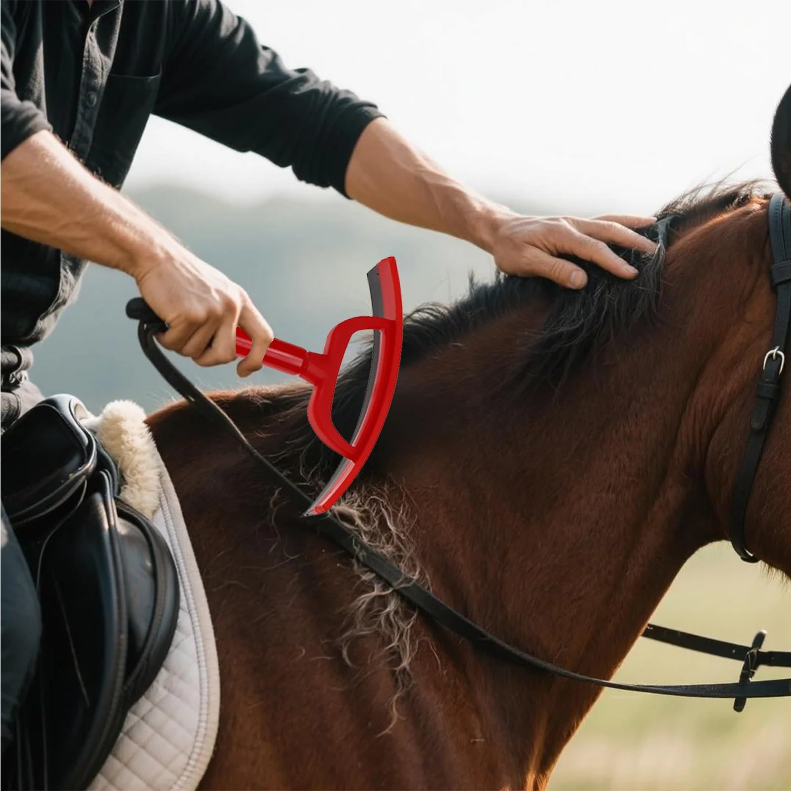 Juego de aseo para caballos: kit completo de 9 piezas con cepillos, peines y raspadores de sudor para un cuidado integral
