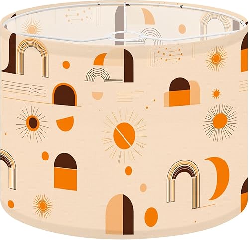 Miniatura 29 de Lamp Shades Set of 2 mid century retro 70s vintage Drum lampshades for Floor Lamps Table Lamps Pendant Light 11"x8.9" Replacement Large Lampshade