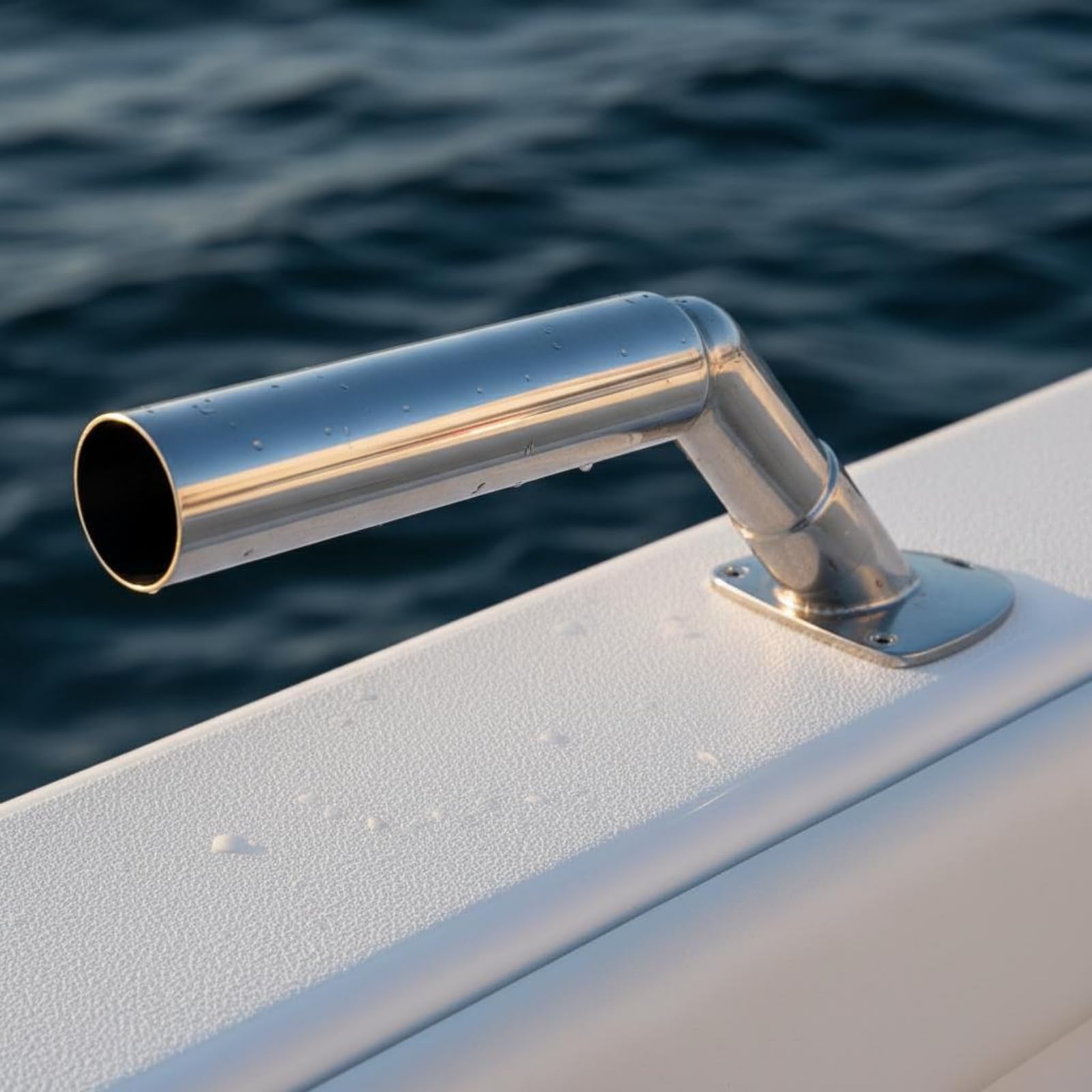 Einbau Rutenhalter Boot spiegelpoliert Edelstahl Angelrutenhalter hochglanzpoliert Bootszubehör für Yacht, Salzwasser