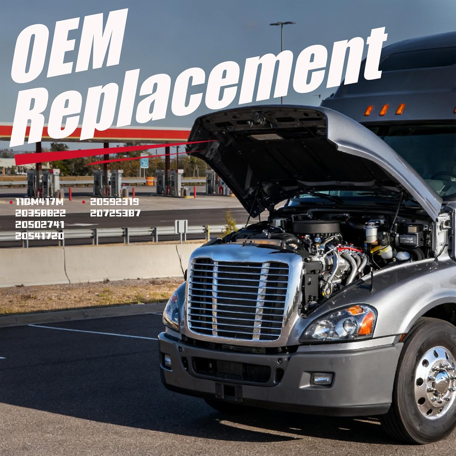 Vepagoo 20541720 Front Hood Struts 1997-2003 Volvo VNL & Mack CH, Hood Shocks for CHN613 Set Forward Axle 2005-2011 Lift Supports 11QM417M, 20358822, 20502741, 2 Pcs