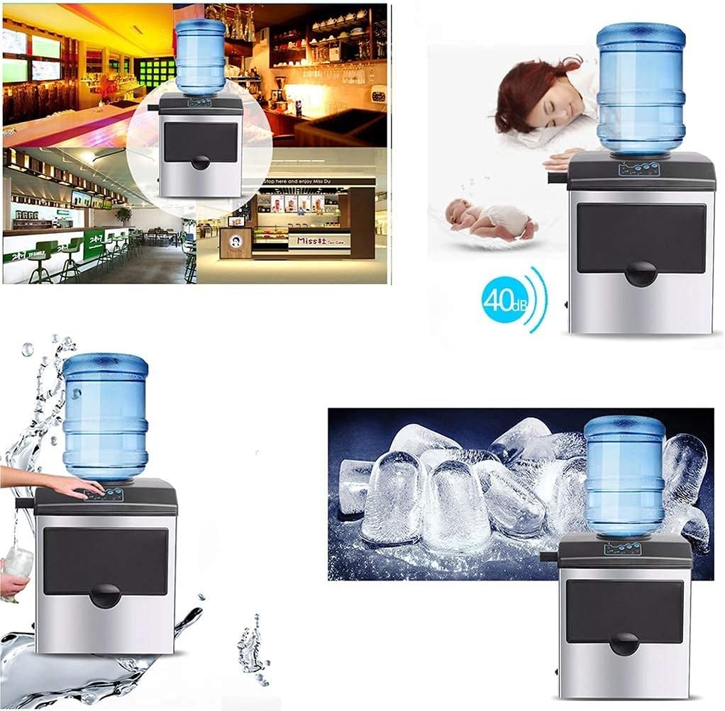 Ice Cube Maker Ice Maker with LED Display 2in1 Water Dispenser Built-in Ice Cube Maker Machine Counter Top up to 25kgs 8-12 Min