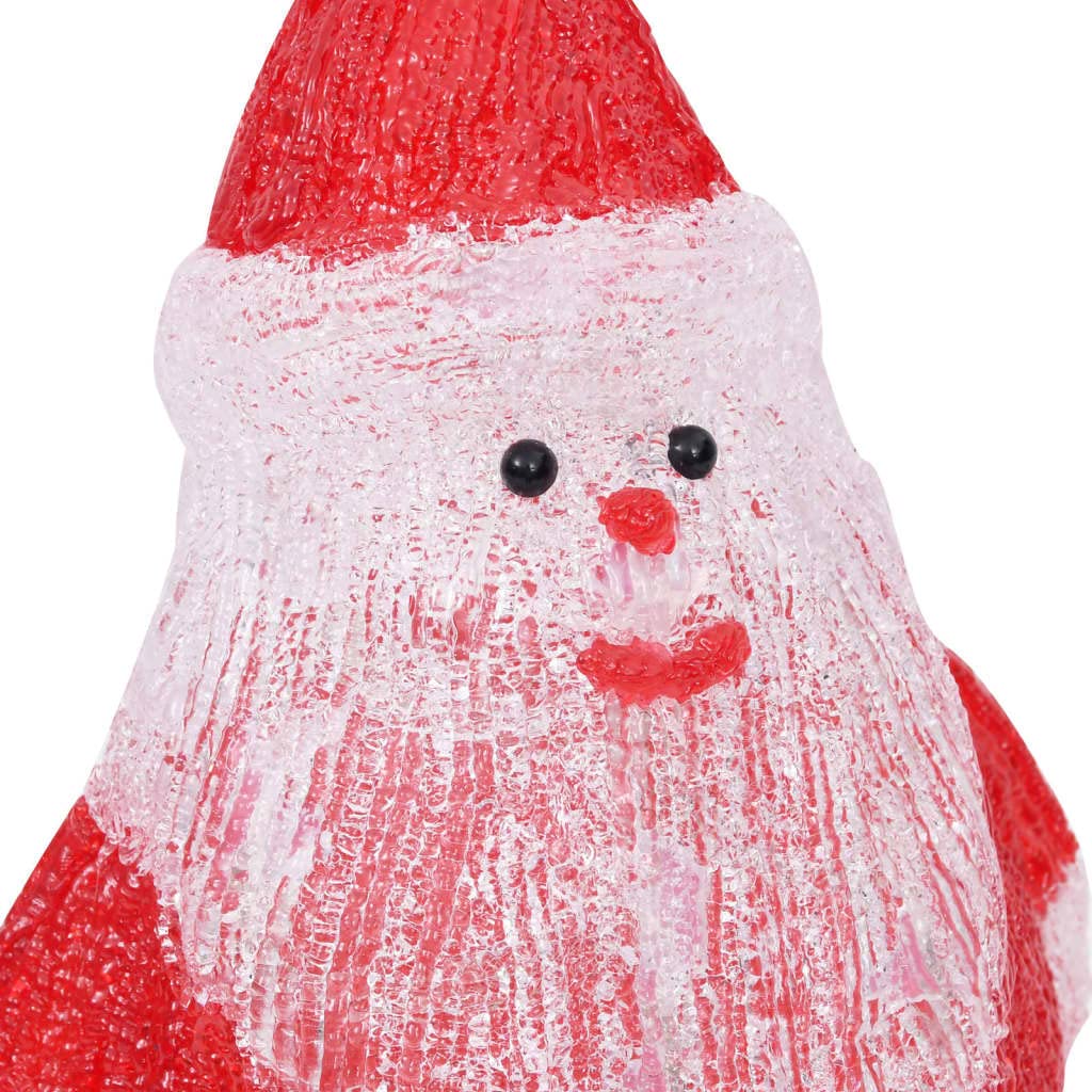 Silhouette Père Noël LED acrylique rouge 28 cm intérieur extérieur avec 25 lumières LED 8 modes d’éclairage batterie décoration Noël jardin maison ambiance festive