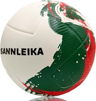 Spain Soccer Ball Size 5 for Youth Adult 8-Panel Perfectly Balanced Weight Comfortable Foot Feel Superior Durability Waterproof PU Leather Indoor Practice-Maxico Storm