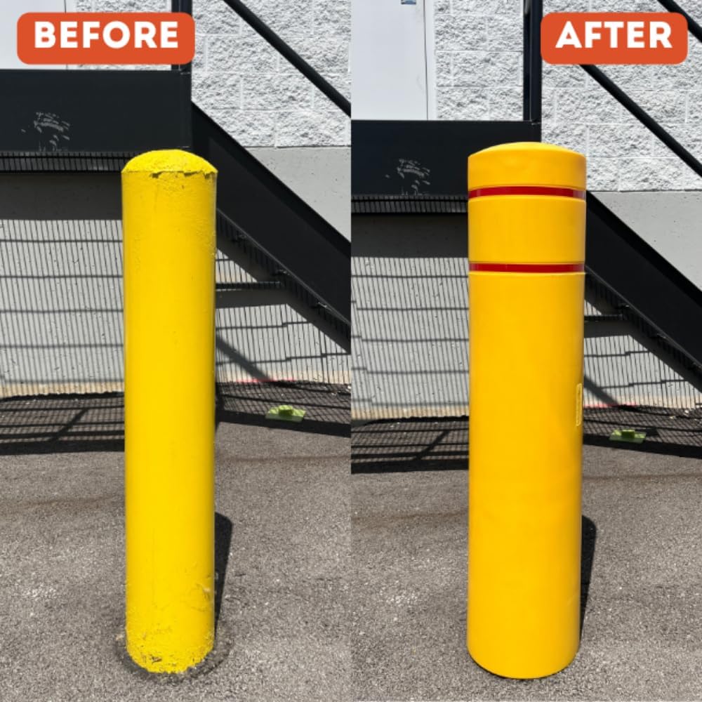 Reflective Yellow 8"x52" Bollard Cover - BollardGard
