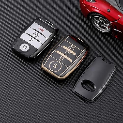 Miniatura 4 de ontto Carcasa para llave de automóvil con 4 botones compatible con Kia Forte Koup NIRO Optima Rio TPU protector de llave suave y duradero, color