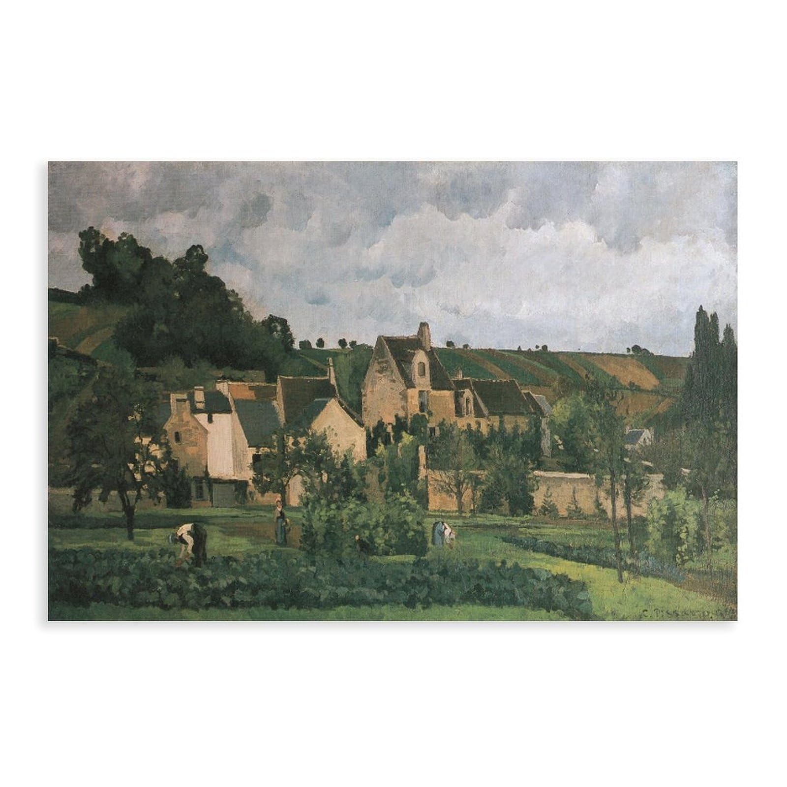 DFJyjFGJJ The Hermitage at Pontoise by Camille Pissarro Vintage Poster Impressionism Modern Art Poster Print for Teen Boys Room Wall Art Canvas Painting 20" L X 30" W