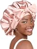Gorro de Seda Ajustable YANIBEST para Dormir Mujeres Doble Capa Satín Reduce Fricción Evita Frizz Cabello Rizado 1