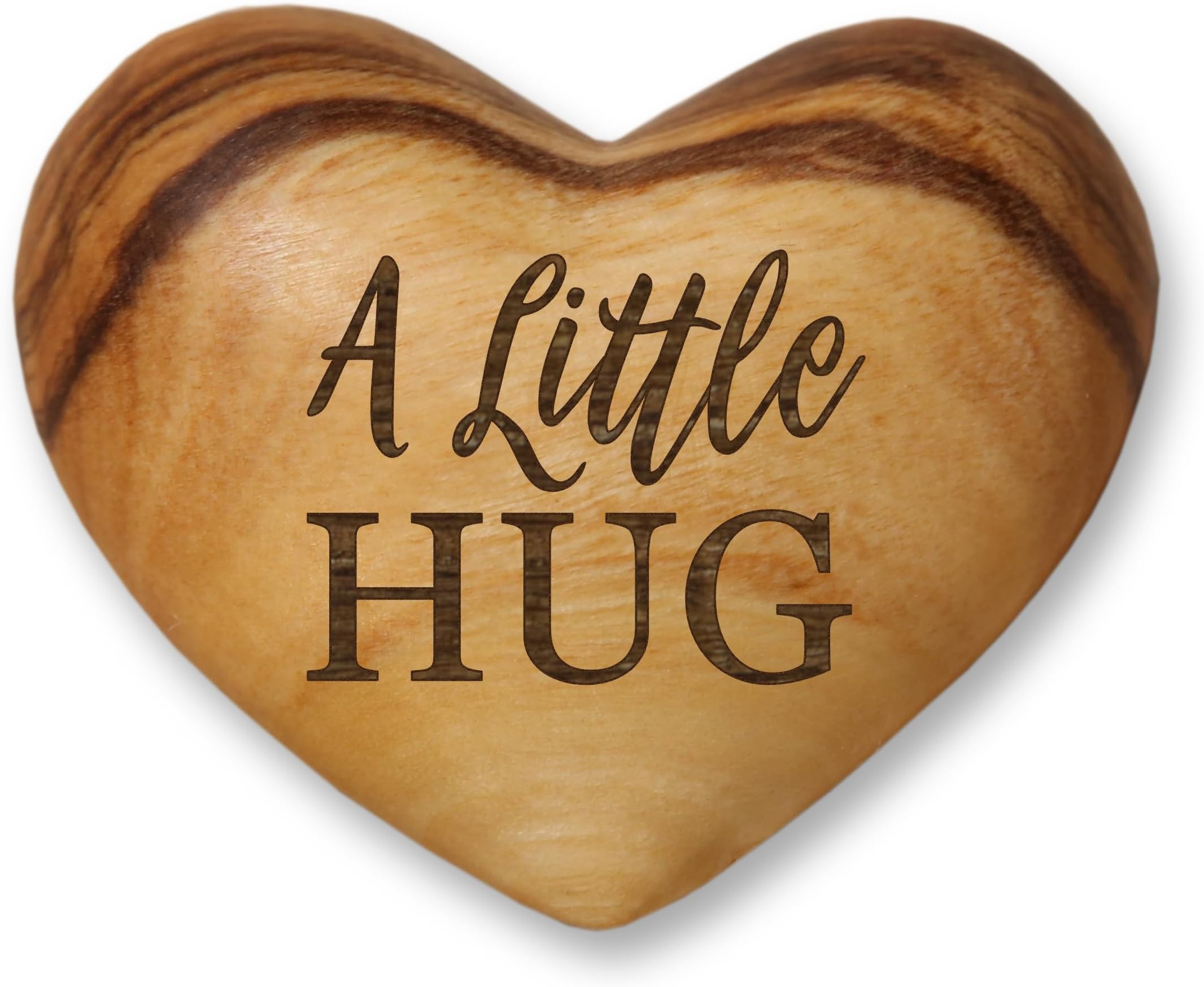 The Laser Engraving Company A Little Hug, Tiny Hug Token, Solid Olive Wood He...