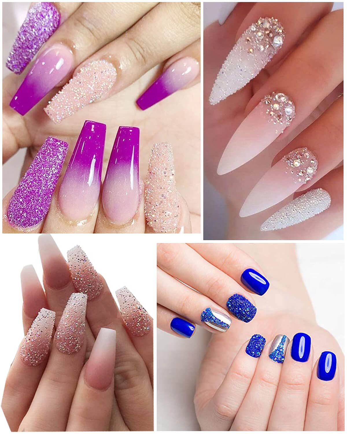 4 Colors Caviar Beads Nail Crystals Micro Pixie Beads Multicolor Glass Pixie Crystals for 3D Nail Art DIY Charms Decorations (crystal ab) : Beauty & Personal Care