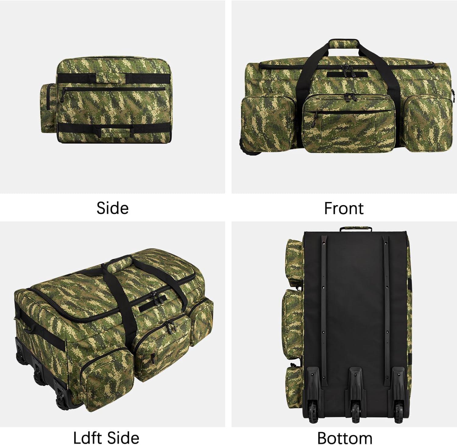 Rolling Duffle Bag with Wheels, 120L Military Luggage Bag for Travel,Large Tactical Heavy Duty Duffel Bags for Deployment Camping Sporting & Outdoor Adventures - Image 4