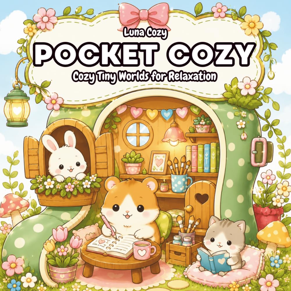Cozy Friends Coloring Book: Cute Tiny Rooms, Kawaii Animal Spaces, and Relaxing Miniature Worlds to Color (Cozy Friends Coloring Series)