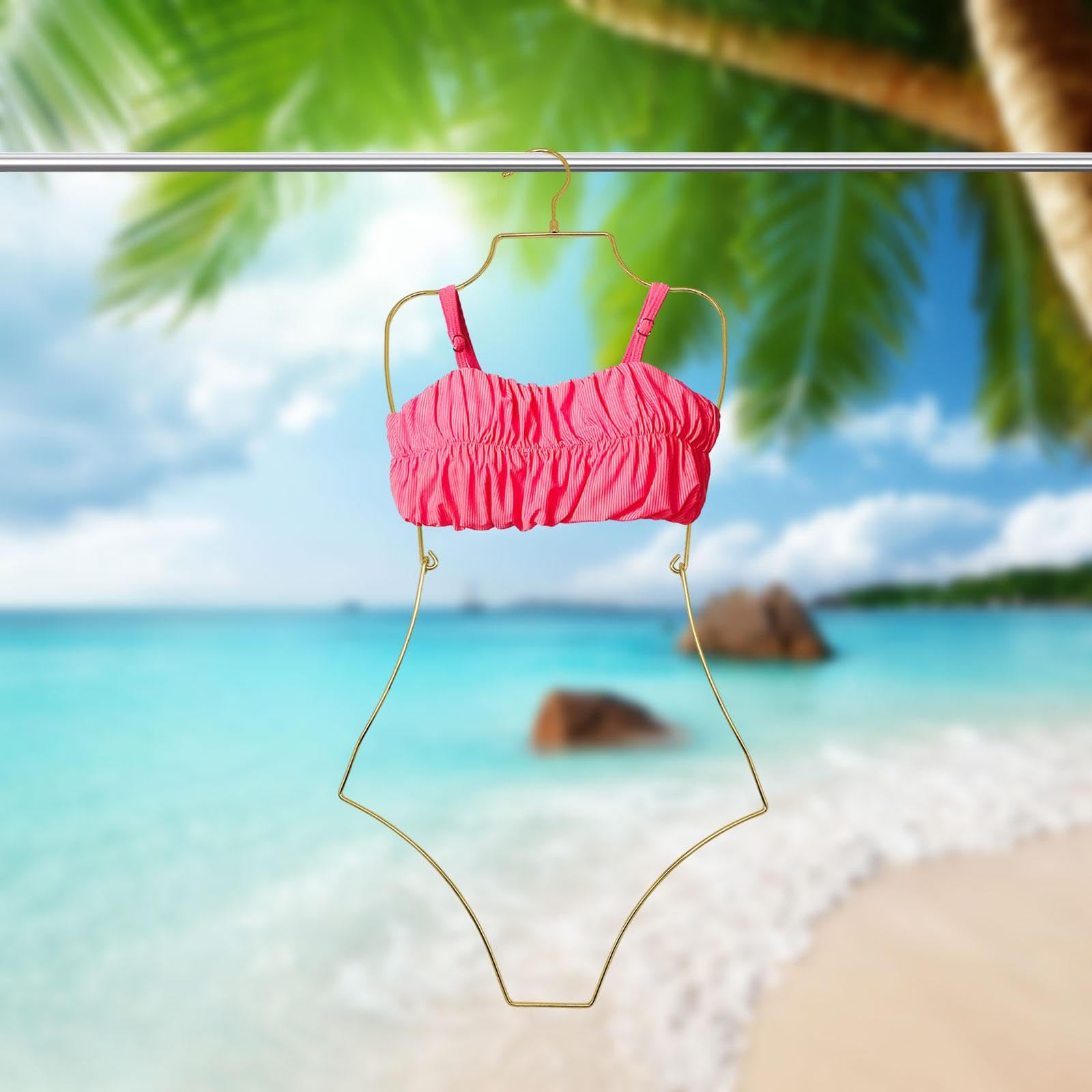 Dessous Kleiderbügel, Bademoden Aufbewahrung Und Präsentation, Hängegestell für Bikini Bademode, Strandbekleidung für Erwachsene, Gold 