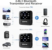 Vista 2 de SONRU Receptor transmisor Bluetooth 5.2, receptor de audio Bluetooth, adaptador Bluetooth de audio inalámbrico 2 en 1