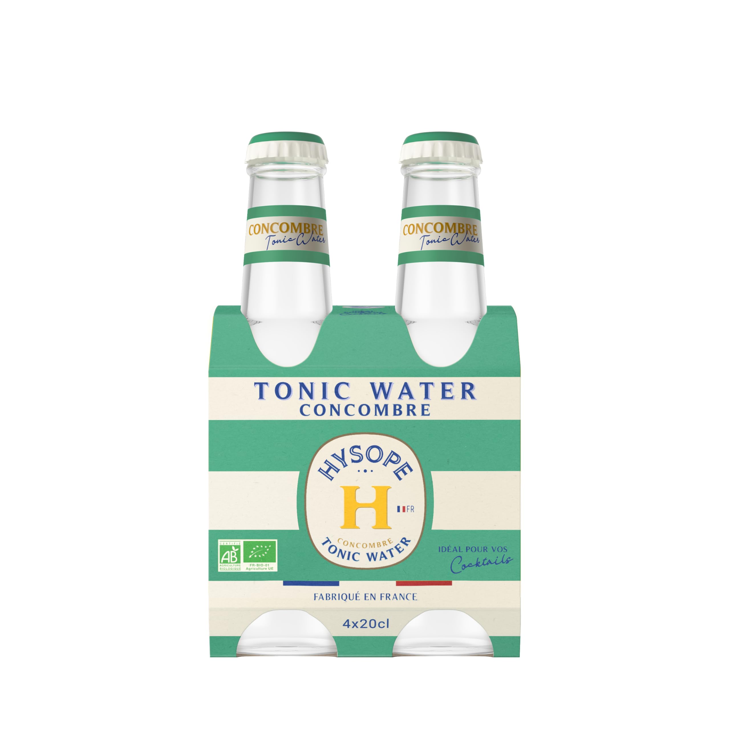 HYSOPE Tonic Water Concombre – Origine France - Premium Mixer Bio – Idéal en cocktail - Fraicheur & amertume douce - 6 x 4x20cl